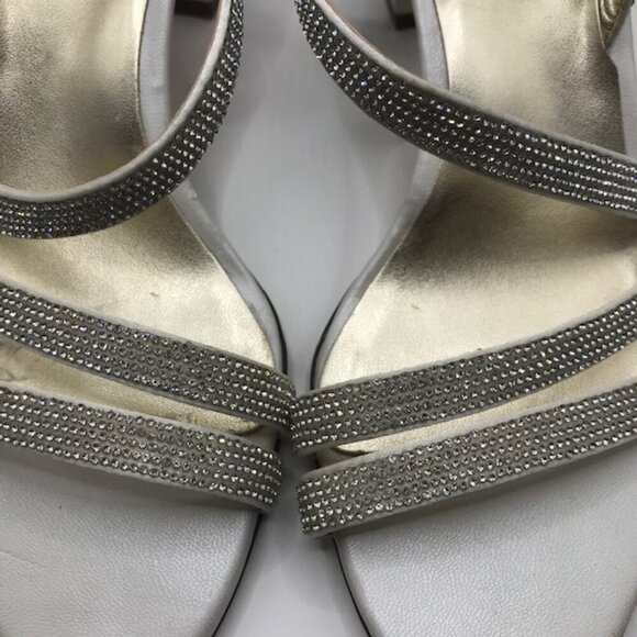 Naturalizer Women's Vanessa White Satin Rhinestone Dress Strappy Sandals Size 7M - Picture 8 of 12